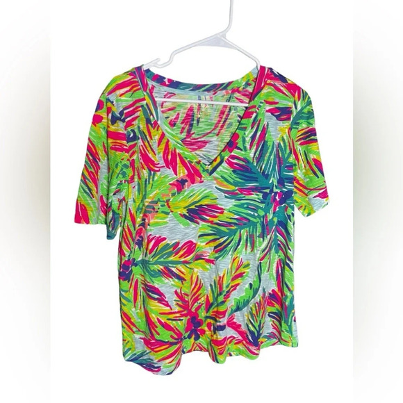 Lilly Pulitzer island time Ida top WITH FLAW!! Size large technically new w tags - Picture 1 of 7